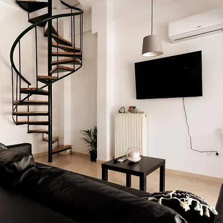 Mini Penthouse Loft With 2 Balconies Kipseli Apartment *
